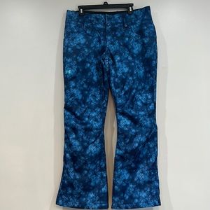 UA Water Resistant Snow Ski Pants Blue acid wash tie dye Womens L